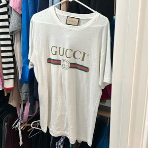 Gucci white logo T oversized
